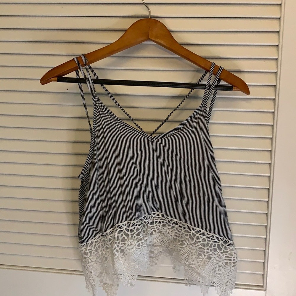 Striped Lace Top